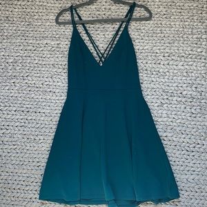 Teal Skater Dress, strapy back
